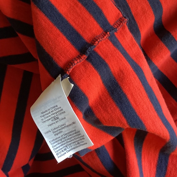EUC J.Crew Boxy Red & Blue Boatneck, 3/4 Sleeve with Ribbon Trim, Small - Picture 4 of 4